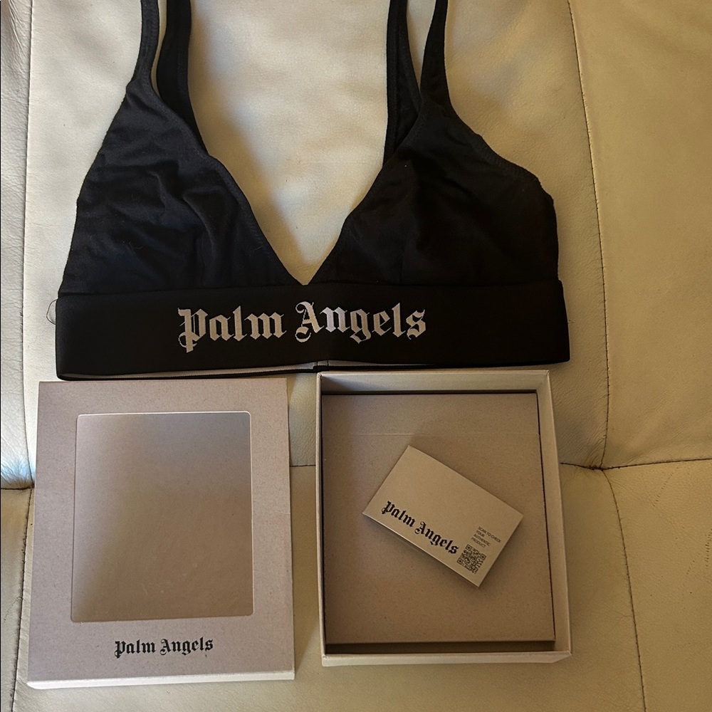 Palm Angels Black Logo Bralette